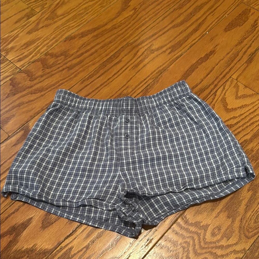 Colsie Blue and White Pajama Shorts with Elastic Waistband